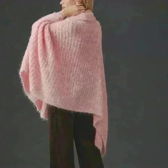 Anthropologie Sweaters - By Anthropologie Funnel-Neck Poncho Perfect Pink